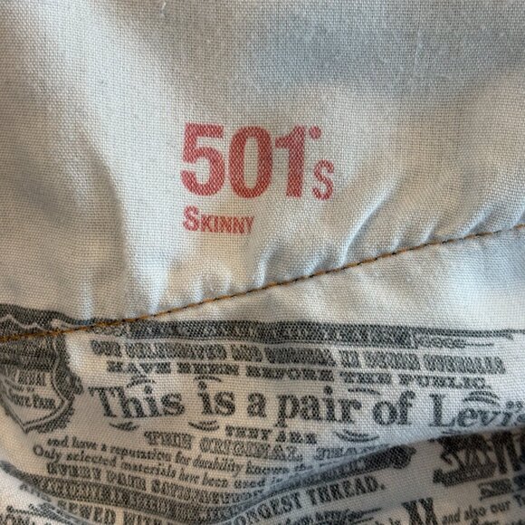 Levi's 501 White Oak Cone Denim Slim Button Fly Jeans- W28/28 - Picture 3 of 9